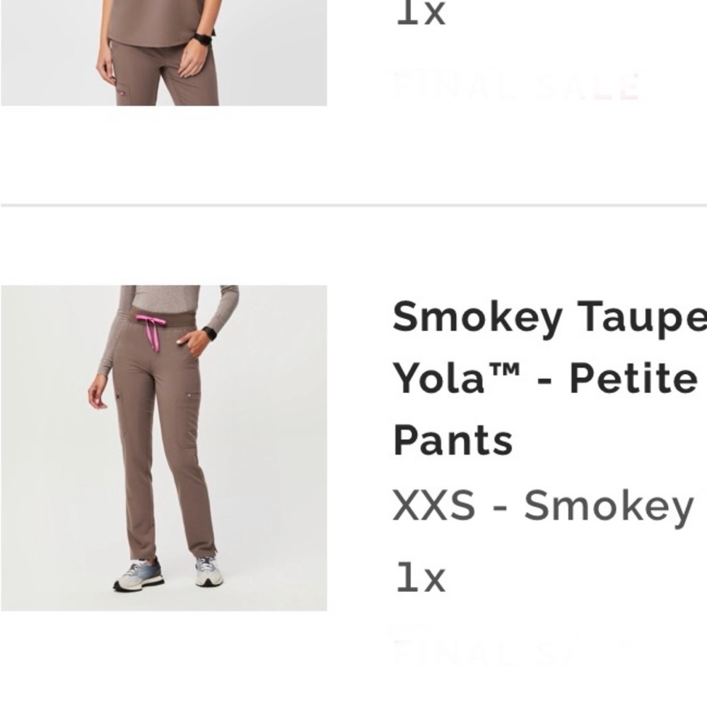 Smokey Taupe figs scrubs xxs